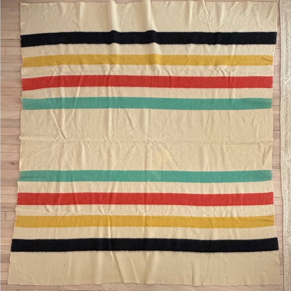 Vintage Striped Wool Blanket - Picture 3 of 7